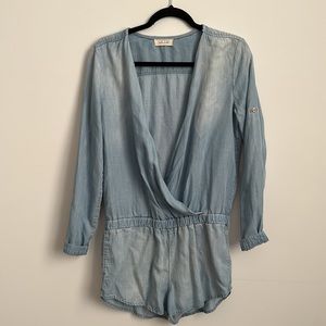 Bella Dahl 100% tencel denim long sleeve lightweight  romper size small